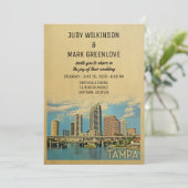 Tampa Wedding Invitation Florida Kaart (Staand voorkant)