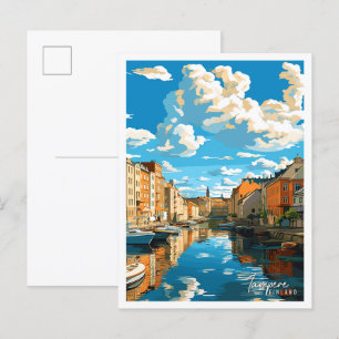 Tampere Finland vintage reisillustratie Briefkaart