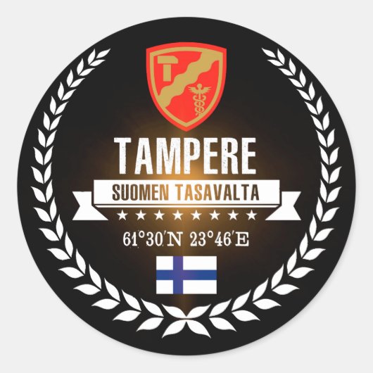Tampere Ronde Sticker (Voorkant)
