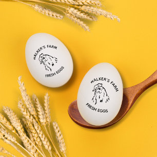 Tampon à oeuf personnalisé vintage pour poule de f