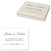 Tampon Adresse Noms de Couple Elegant Script (Tamponné)