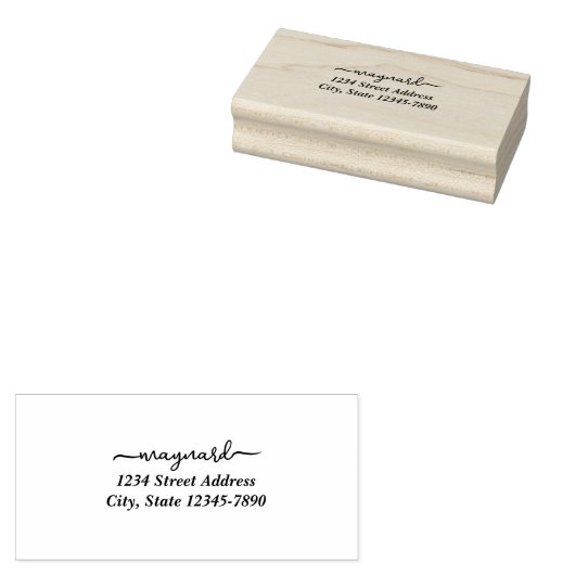 Tampon Adresse Script Moderne Personnalisé (Tamponné)