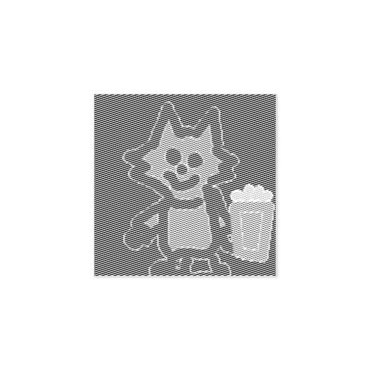 Tampon Anime Chat Popcorn (Impression)