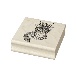 Tampon asiatique en caoutchouc 2,5 po x 2,5 po per