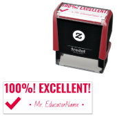 Tampon Auto-encreur "100%! EXCELLENT !" Timbre en caoutchouc de l'inst (En situation)