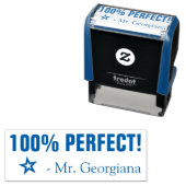 Tampon Auto-encreur "100% PARFAIT !" Timbre en caoutchouc de l'enseign (En situation)