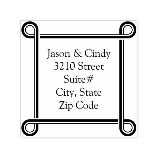 Tampon Auto-encreur 1.5 Carré auto-incrustation Timbre Couple Adresse  (Design)