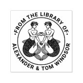 Tampon Auto-encreur 2 Hommes faisant du coeur Signer Bibliothèque Nom (Design)