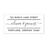 Tampon Auto-encreur 2 lignes Calligraphie Script Couple Adresse de ret (Design)