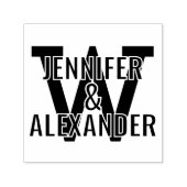 Tampon Auto-encreur 2 Noms sur simple gras simple monographie initiale (Design)