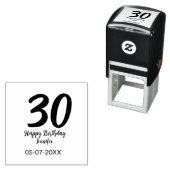Tampon Auto-encreur 30e anniversaire ajouter nom date année noir modèl (En situation)