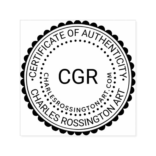 Tampon Auto-encreur 3 Certificat d'Authenticité Initial #7B Nom URL (Design)