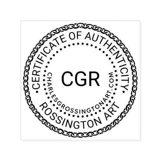 Tampon Auto-encreur 3 Certificat initial d'authenticité #8 Nom URL (Design)