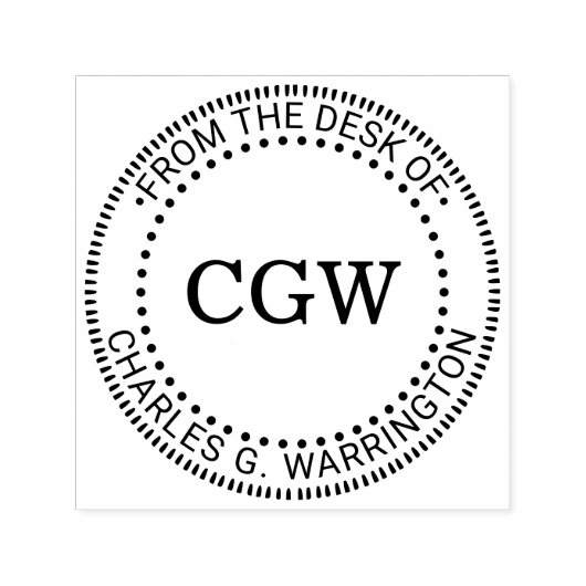 Tampon Auto-encreur 3 Initial Letter Monogram 71 From the Desk of Name (Design)