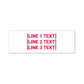 Tampon Auto-encreur 3 lignes Texte rouge personnalisé (Design)