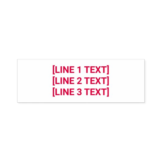 Tampon Auto-encreur 3 lignes Texte rouge personnalisé (Design)