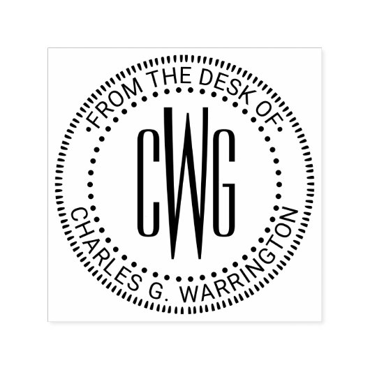 Tampon Auto-encreur 3 Monogramme de lettre initiale #4 De la part de N (Design)