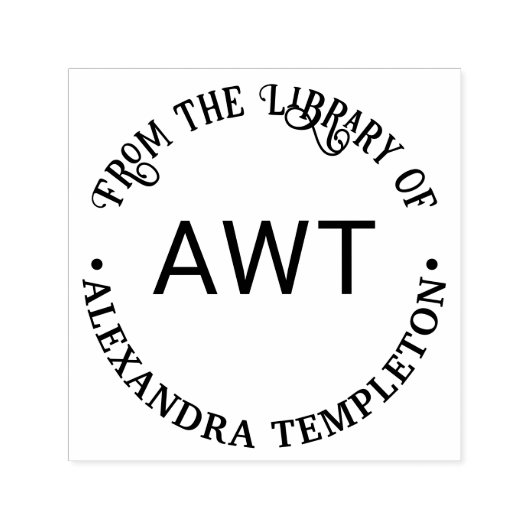 Tampon Auto-encreur 3 Monogramme Initial Du fonds de la bibliothèque d (Design)
