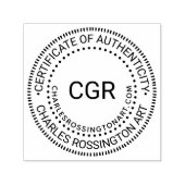 Tampon Auto-encreur 3 URL initiale du nom "Certificat d'authenticité" (Design)