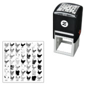 Tampon Auto-encreur 49 poules de poulet (En situation)