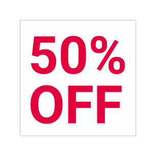 Tampon Auto-encreur 50% De Billet Rouge Lumineux Vente Billet auto-enc
