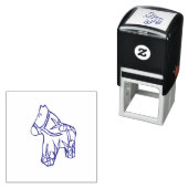 Tampon Auto-encreur À gauche Face À Iris Horse auto-Inking Timbre (En situation)