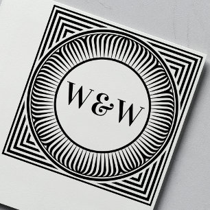 Tampon auto-encreur à monogramme géométrique