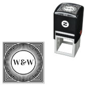 Tampon auto-encreur à monogramme géométrique (En situation)