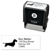 Tampon Auto-encreur À poils durs Dachshund Chien Silhouette Adresse de (En situation)