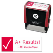 Tampon Auto-encreur "A+ Résultats !" Timbre en caoutchouc de l'enseign (En situation)