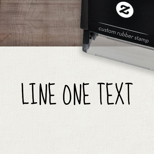 Tampon Auto-encreur Add your Favorite Texte - One Line Handwritten Fon