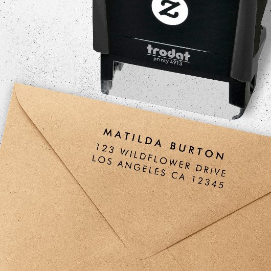 Tampon Auto-encreur Address | Simple minimaliste Moderne Stylish