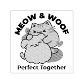 Tampon Auto-encreur Adorable chat et chien Hug - Meow & Woof Design (Design)