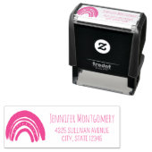 Tampon Auto-encreur Adresse arc-en-ciel Cute Boho (En situation)