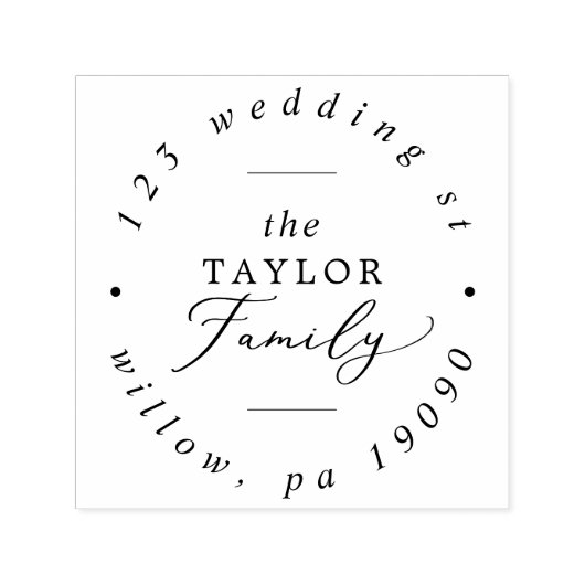 Tampon Auto-encreur Adresse circulaire de la carte de vacances pour fa (Design)