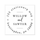 Tampon Auto-encreur Adresse circulaire du Mariage de script rustique (Design)