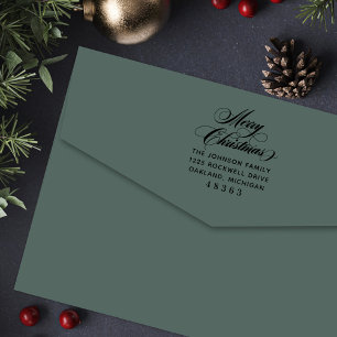 Tampon Auto-encreur Adresse de Joyeux Noël Ornée et Élégante