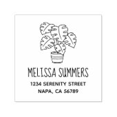 Tampon Auto-encreur Adresse de la résidence Monstera (Design)