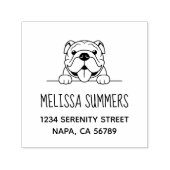 Tampon Auto-encreur Adresse de l'animal de compagnie Bulldog souriant (Design)