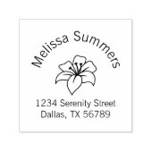 Tampon Auto-encreur Adresse de l'arche de fleurs lys exotiques (Design)