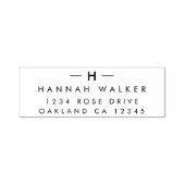 Tampon Auto-encreur Adresse de l'expéditeur | Monogramme moderne minim (Design)