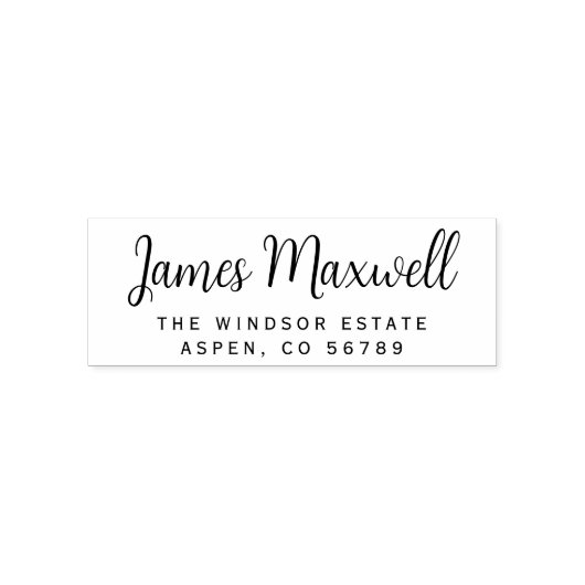 Tampon Auto-encreur Adresse de l'expéditeur || Nom de script minimalis (Design)