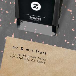 Tampon Auto-encreur Adresse de l'expéditeur Simple Couple moderne mi