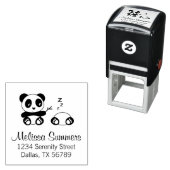 Tampon Auto-encreur Adresse de Little Pandas (En situation)