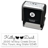 Tampon Auto-encreur Adresse de Lovely Birds (En situation)