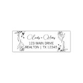 Tampon Auto-encreur Adresse de mariage moderne | Script Nom du Couple (Design)