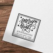 Tampon Auto-encreur Adresse de Noël Joyeuse Et Lumineuse