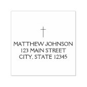 Tampon Auto-encreur Adresse de nom de croix noire simple (Design)