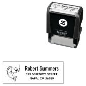 Tampon Auto-encreur Adresse de pêche et de hameçon (En situation)