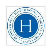 Tampon Auto-encreur Adresse de retour arrondi Monogramme moderne (Design)